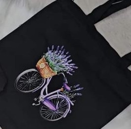 Floral Bicycle Tote Bag