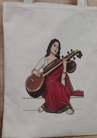 Classical Veena Artist Tote Bag